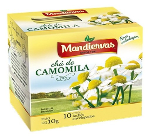 Chá Camomila Mandiervas 10 Sachês Calmante e Relaxante