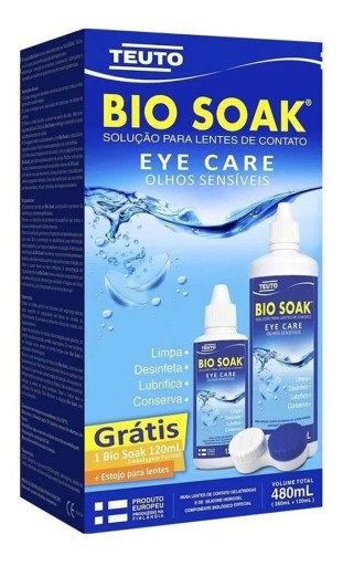Kit Bio Soak Solução para Lentes de Contato 480ml + Estojo