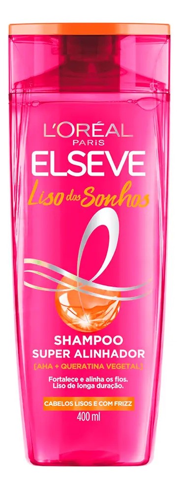 Shampoo com Queratina Vegetal e AHA Para Alinhamento Capilar e Controle do Frizz, Elseve Liso dos Sonhos, L'Oréal Paris, 400ml