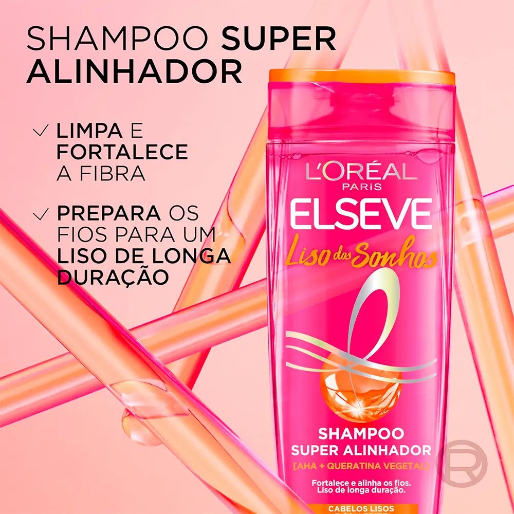 Shampoo com Queratina Vegetal e AHA Para Alinhamento Capilar e Controle do Frizz, Elseve Liso dos Sonhos, L'Oréal Paris, 400ml