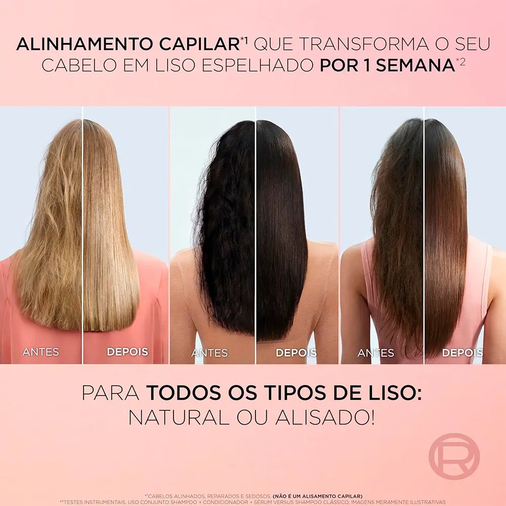 Shampoo com Queratina Vegetal e AHA Para Alinhamento Capilar e Controle do Frizz, Elseve Liso dos Sonhos, L'Oréal Paris, 400ml