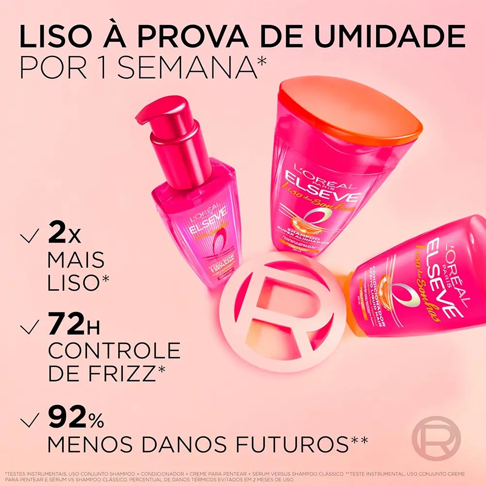Shampoo com Queratina Vegetal e AHA Para Alinhamento Capilar e Controle do Frizz, Elseve Liso dos Sonhos, L'Oréal Paris, 400ml