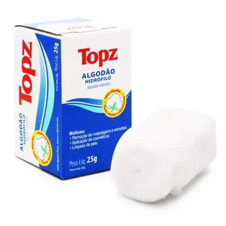 Algodão Hidrófilo em Rolo Topz 25g
