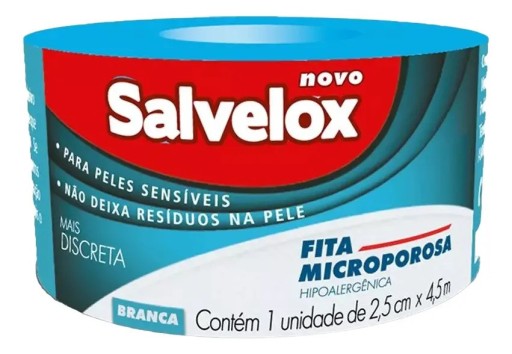 Fita Microporosa Salvelox Branco Hipo 2,5cmx4,5m