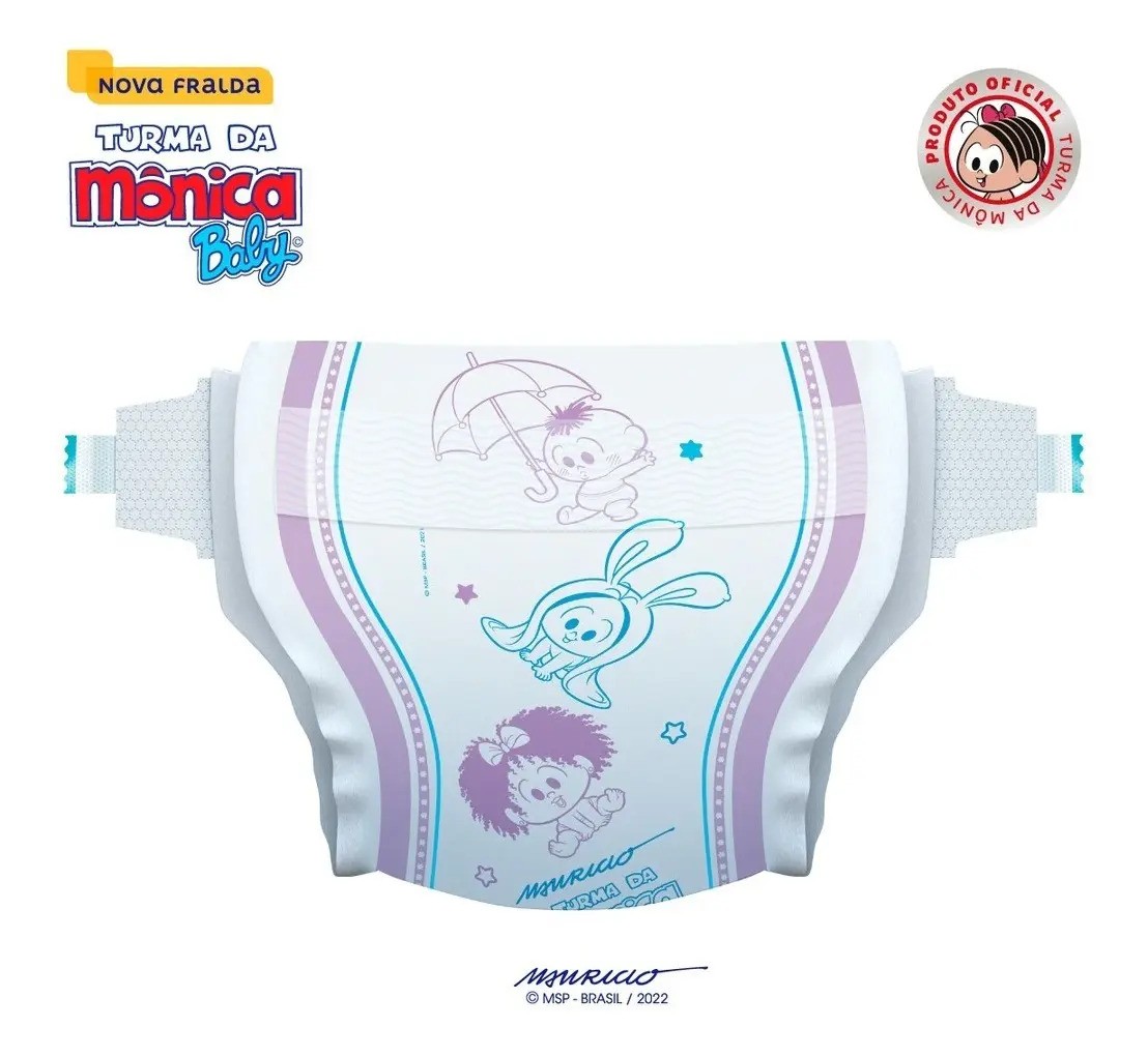 Fralda Descartável Turma da Mônica Baby XG Pacote 12 Unidades