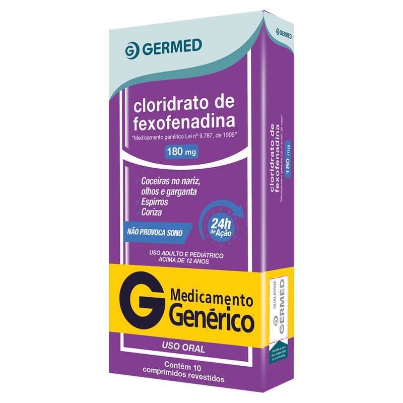 Imagens - Cloridrato de Fexofenadina 180mg 10 Comprimidos Germed