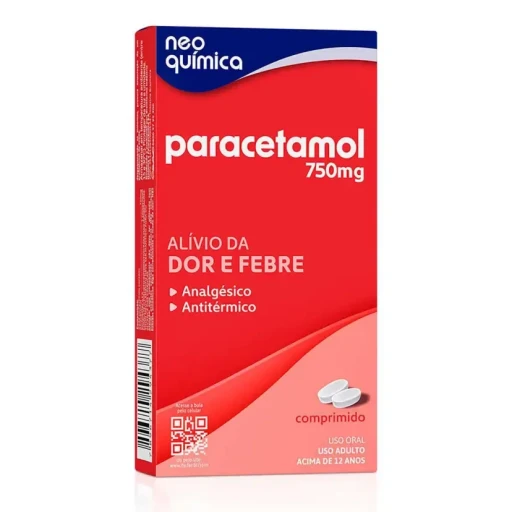 Paracetamol 750 mg Comprimidos 20 Unidades Neo Química