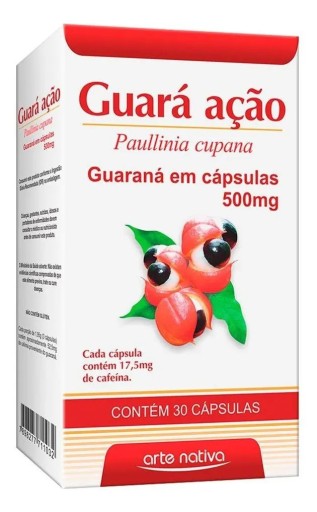 Guará Ação Guaraná em Cápsula 500mg 30 Cápsulas Arte Nativa