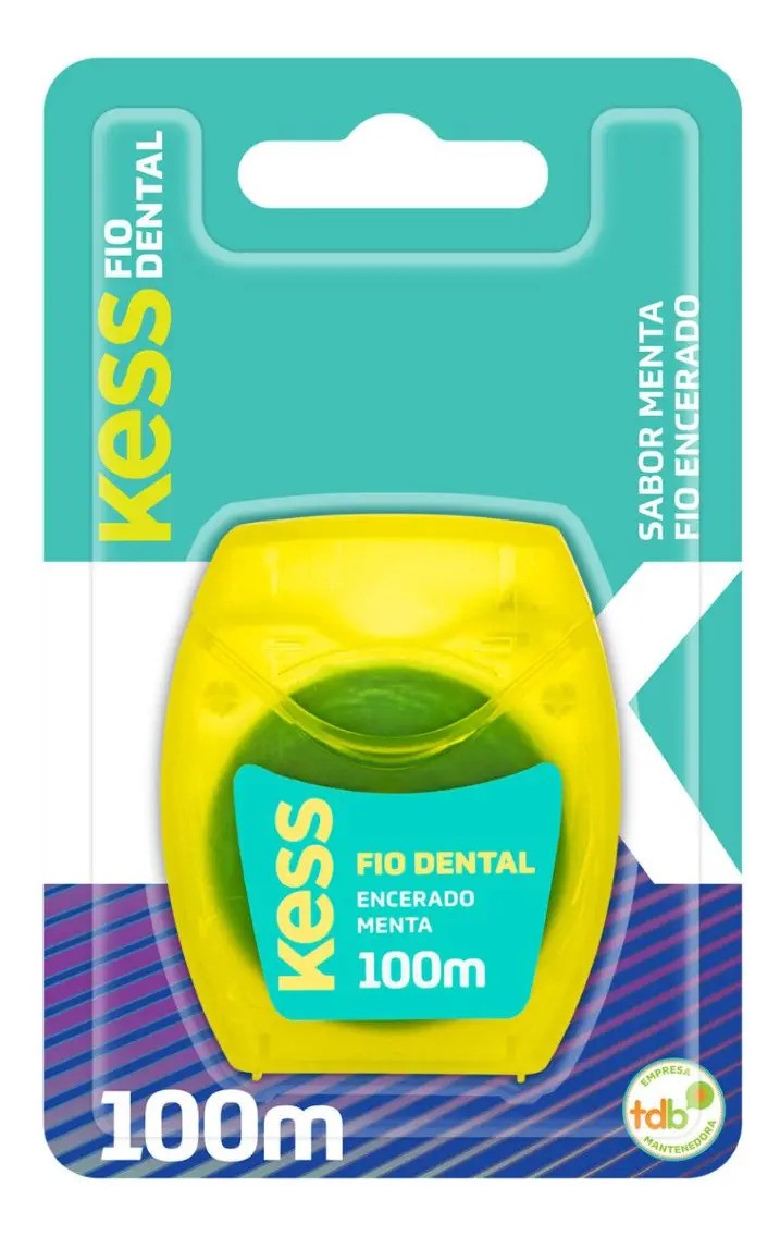 Fio Dental Encerado Menta Kess 100m Resistente ao Desfiado