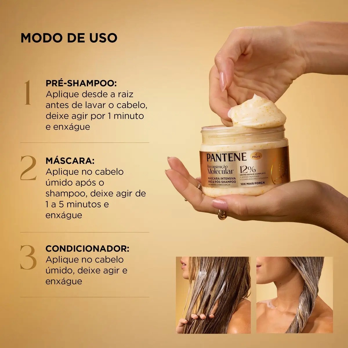 Máscara Intensiva Pantene Pro-V Reconstrução Molecular 270 ml