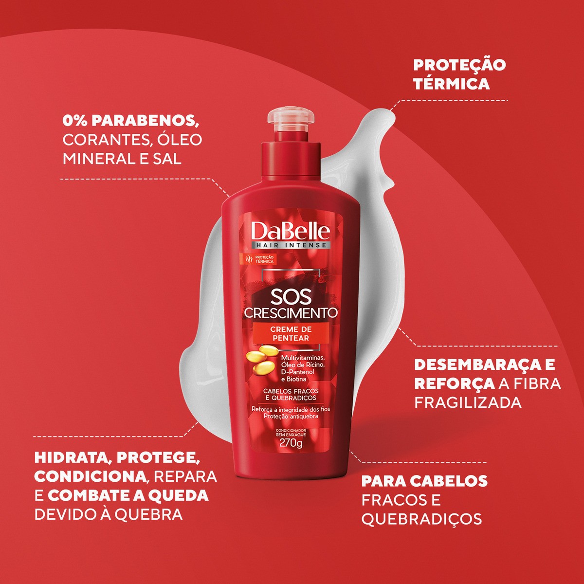 DaBelle Creme de Pentear 270 g - SOS Crescimento