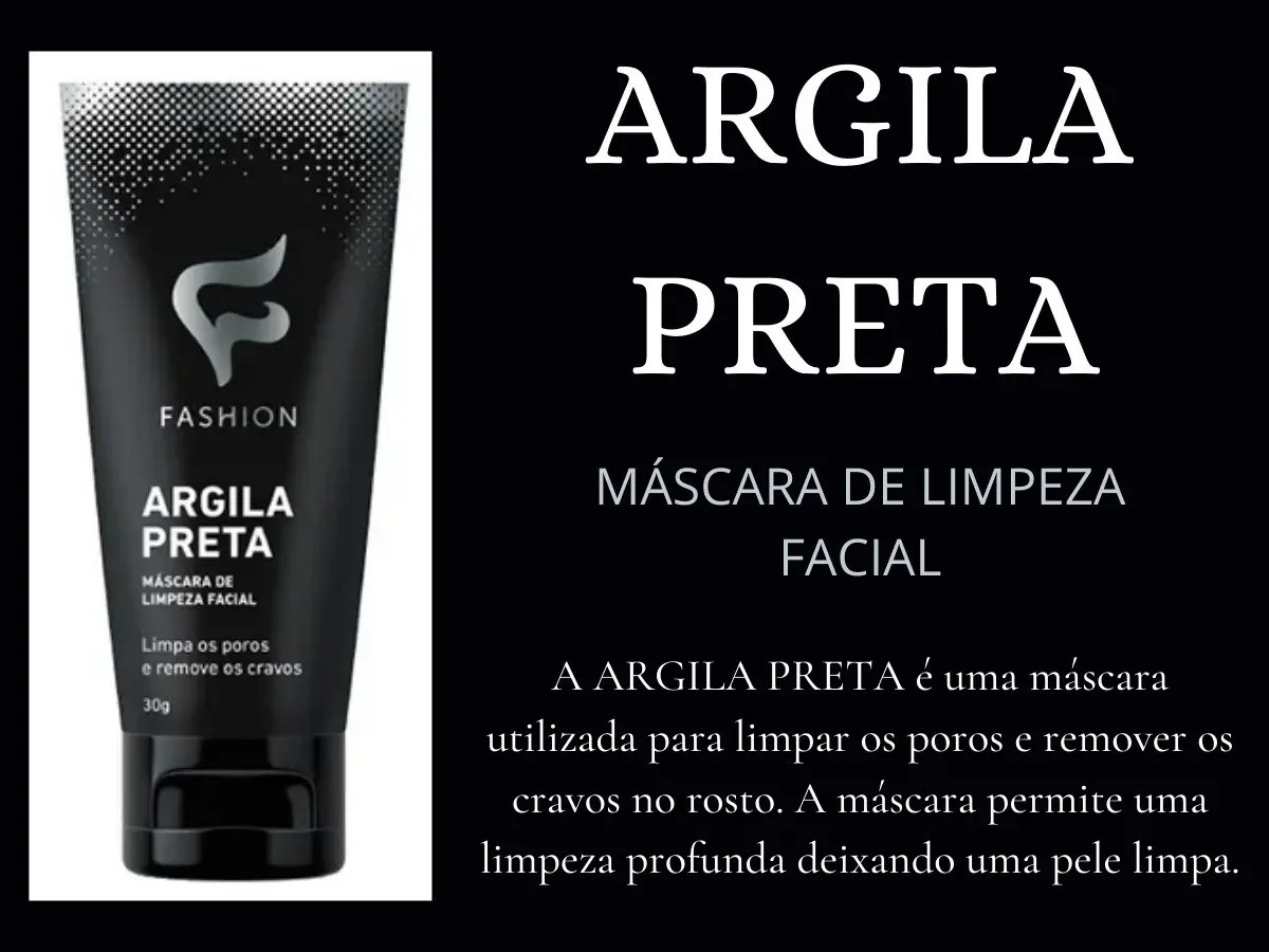 Argila Preta Máscara Limpeza Facial 30g - Fashion