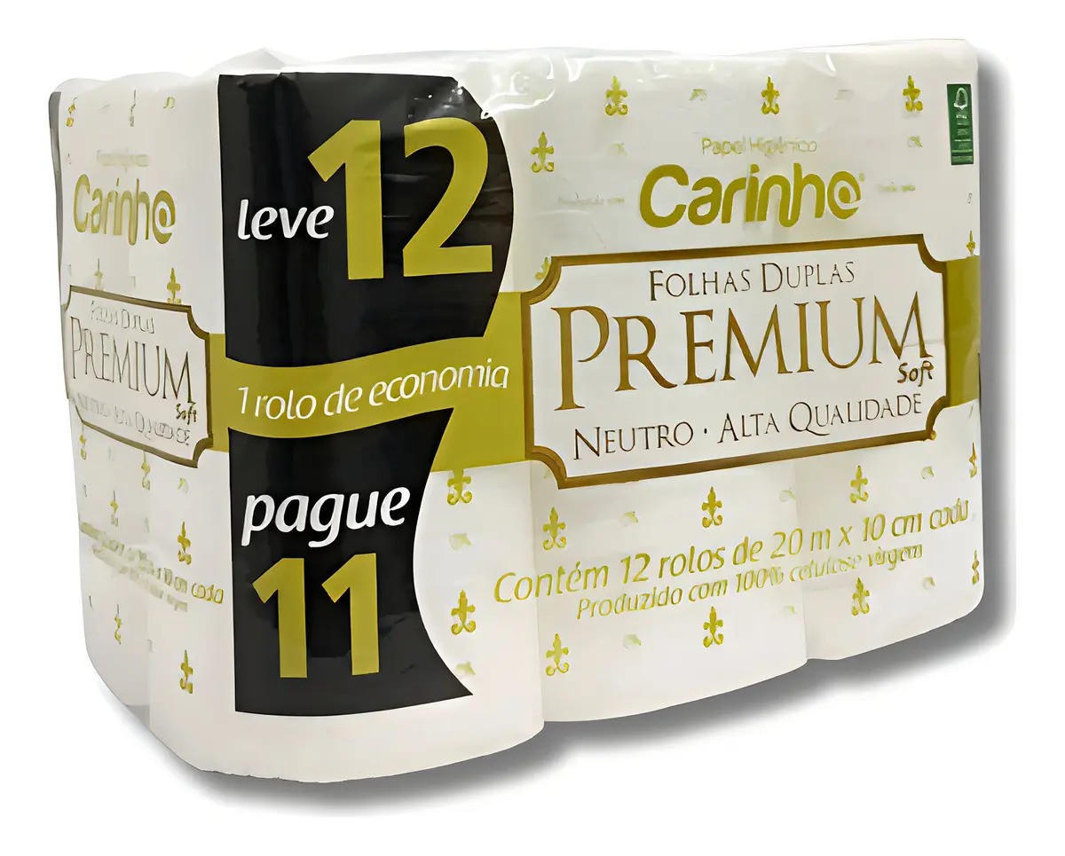 Papel Higiênico Carinho Folha Dupla Premium