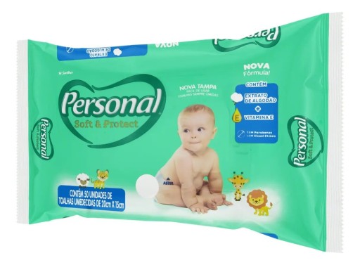 Toalhas Umedecidas Personal Soft & Protect Pacote 50 Unidades