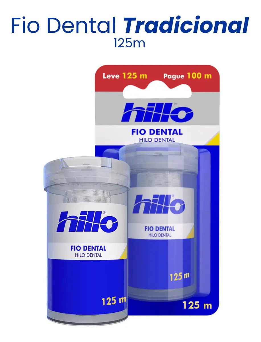 Fio Dental Hillo Tradicional 125m - Kit 4 Unidades