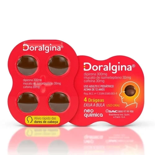 Doralgina 30mg + 300mg + 30mg 4 Drágeas Neo Química
