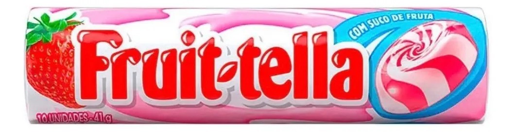 Bala Morango com creme de leite Fruit-Tella Pacote 41g