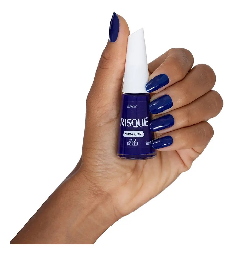 Esmalte Azul Risqué Caiu Do Céu Cremoso 8ml Azul