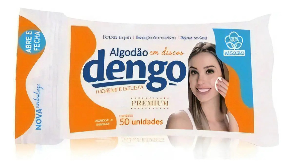 Algodão Em Disco Dengo Premium Higiene Limpeza Facial 50un