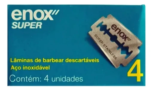 Imagens - Cartela Lâminas de Barbear Enox Super 4 Unidades