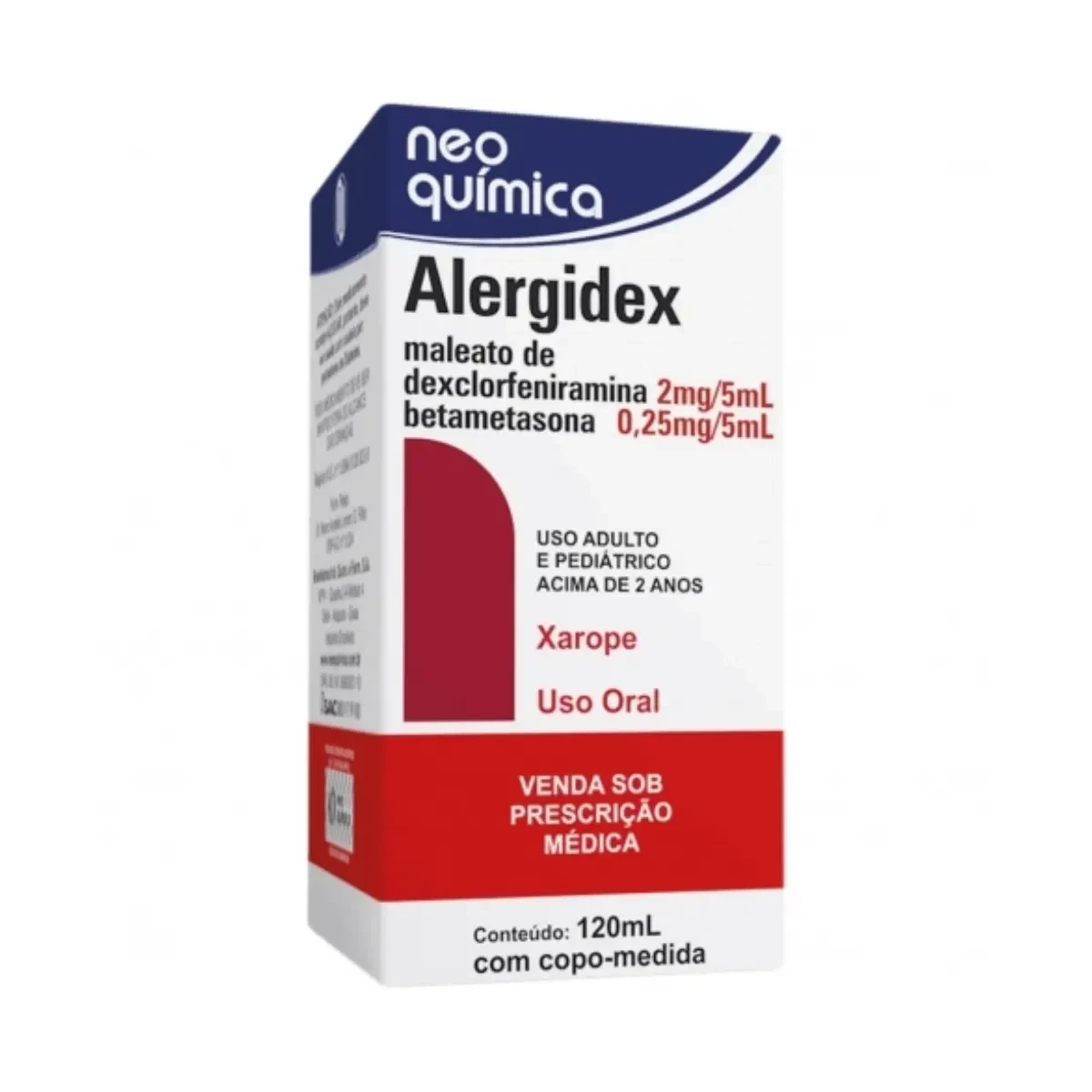 Xarope Alergidex Neo Química Caixa 120 ml Copo Dosador