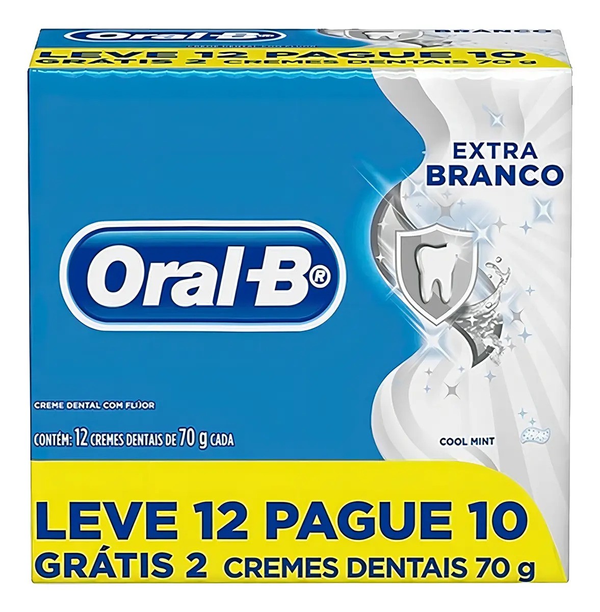Pasta de Dentes Oral-B Extra Branco 70 g Leve 12 Pague 10 Unidades