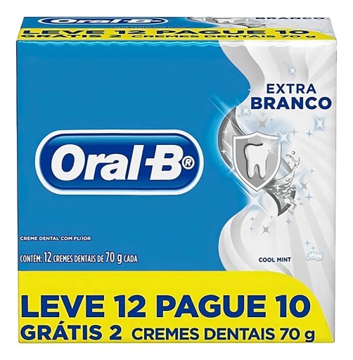 Pasta de Dentes Oral-B Extra Branco 70 g Leve 12 Pague 10 Unidades