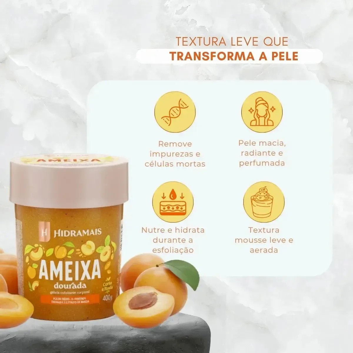 Geleia Esfoliante Corporal Ameixa Dourada 400g Hidramais Ameixa