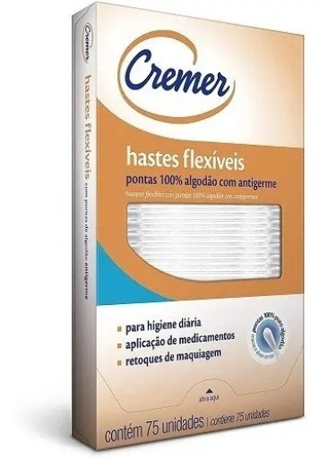 12 x Cotonetes Hastes Flexíveis com 75 Unidades Cada Atacado