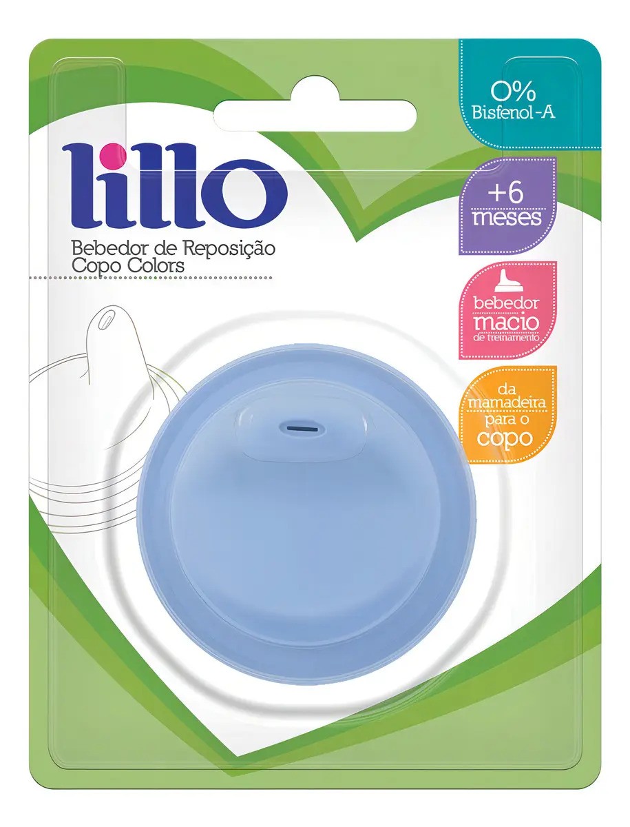 Bico Bebedor de Reposição Copo Colors Design Azul - Lillo