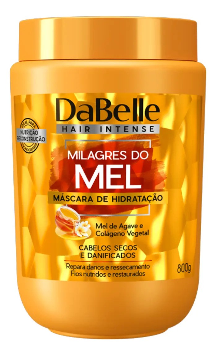 Máscara Hidratação Milagres do Mel DaBelle Hair 800g