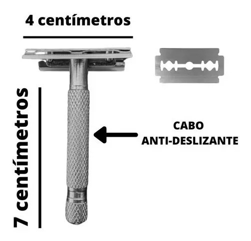 Aparelho de Barbear Metal Clássico Contém Uma Lâmina Barbeador Antigo Retro