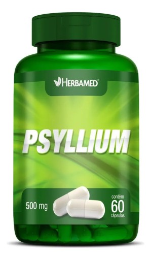 Psyllium 500mg 60 Cápsulas - Herbamed Sem Sabor