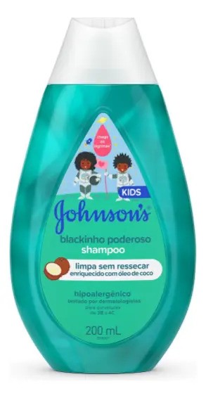 Shampoo Infantil Johnson's Blackinho Poderoso 200ml
