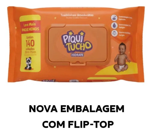 Toalhas Umedecidas Piquitucho Hidrate 140 Unid Sem Álcool Para Bebê