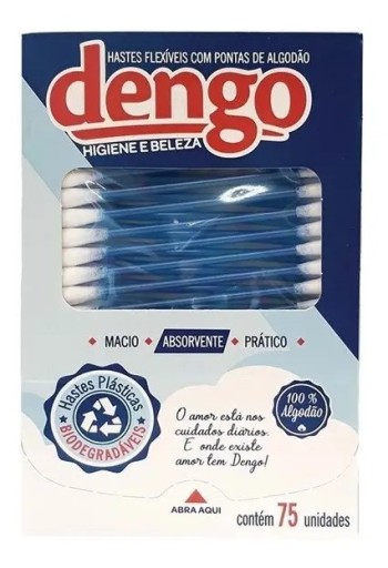 Cotonete Hastes Flexíveis Dengo com 75 Un Biodegradável