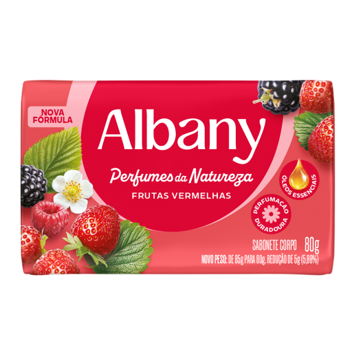 Imagens - Sabonete Barra Albany Perfumação Frutas Vermelhas 80g
