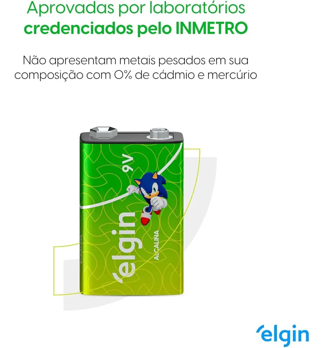 Bateria Alcalina 9V Blister - 1 Unidade Elgin