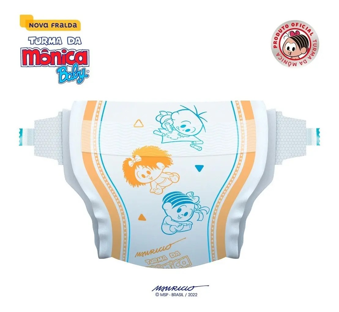 Fraldas Descartáveis Infantil Turma da Mônica Baby XXG Pacote 10 Unidades 14 a 18 kg