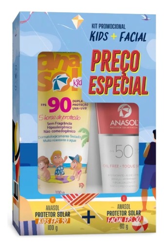 Kit Promocional Protetor Facial Fps50 + Protetor Kids Fps90