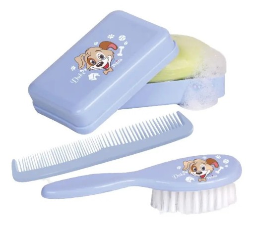 Kit Banho Duke com Escova Pente e Saboneteira Petita 7910