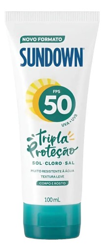 Protetor Solar Sundown Tripla Prote FPS 50 100 mL Corpo/Rosto