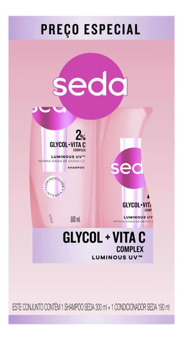 Kit Seda Glycol + Vita C Shampoo 300 ml e Condicionador 190 ml