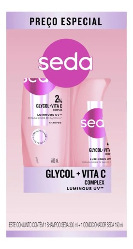 Kit Seda Glycol + Vita C Shampoo 300 ml e Condicionador 190 ml