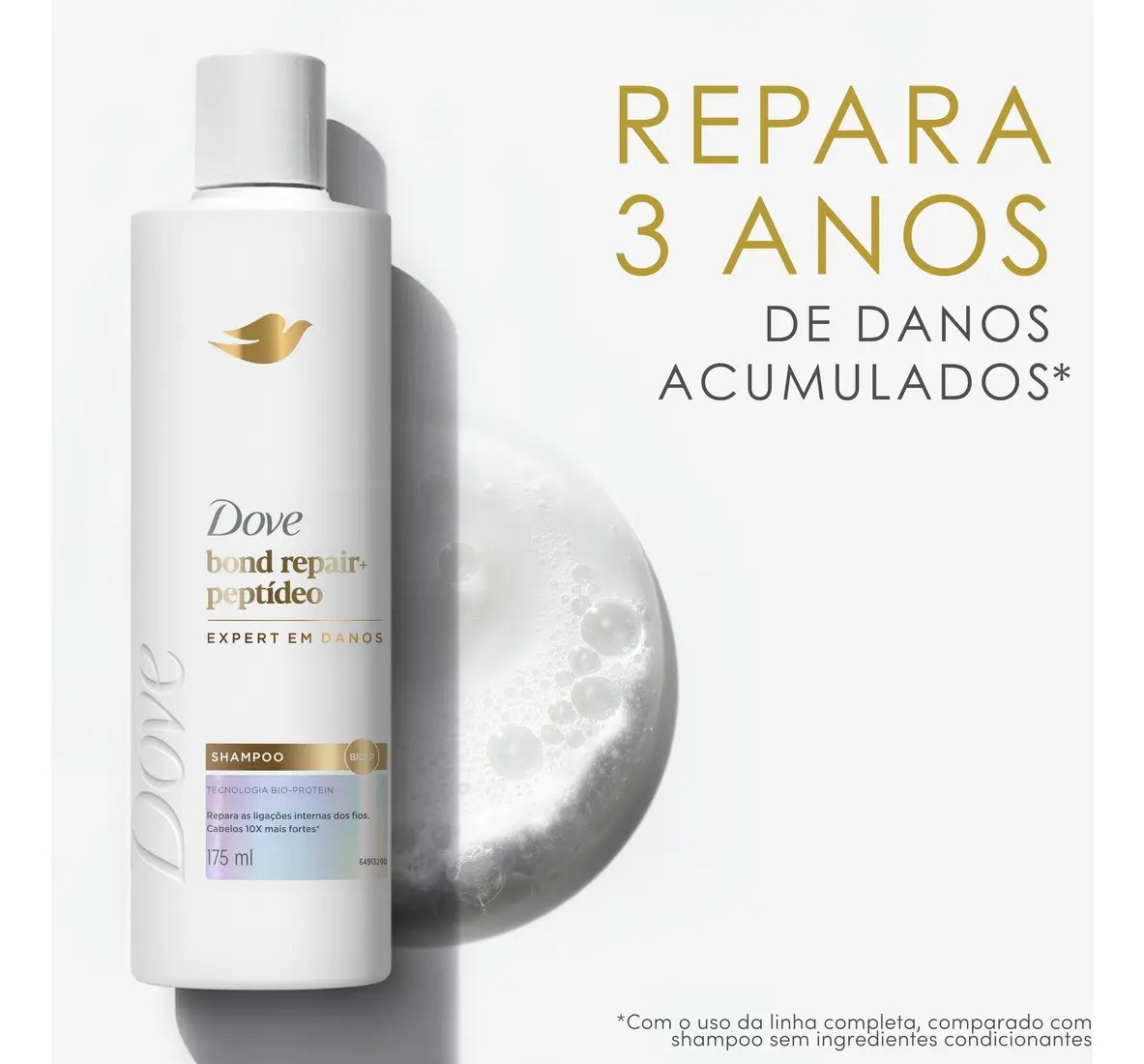 Dove Shampoo Bond Repair + Peptídeo 175ml