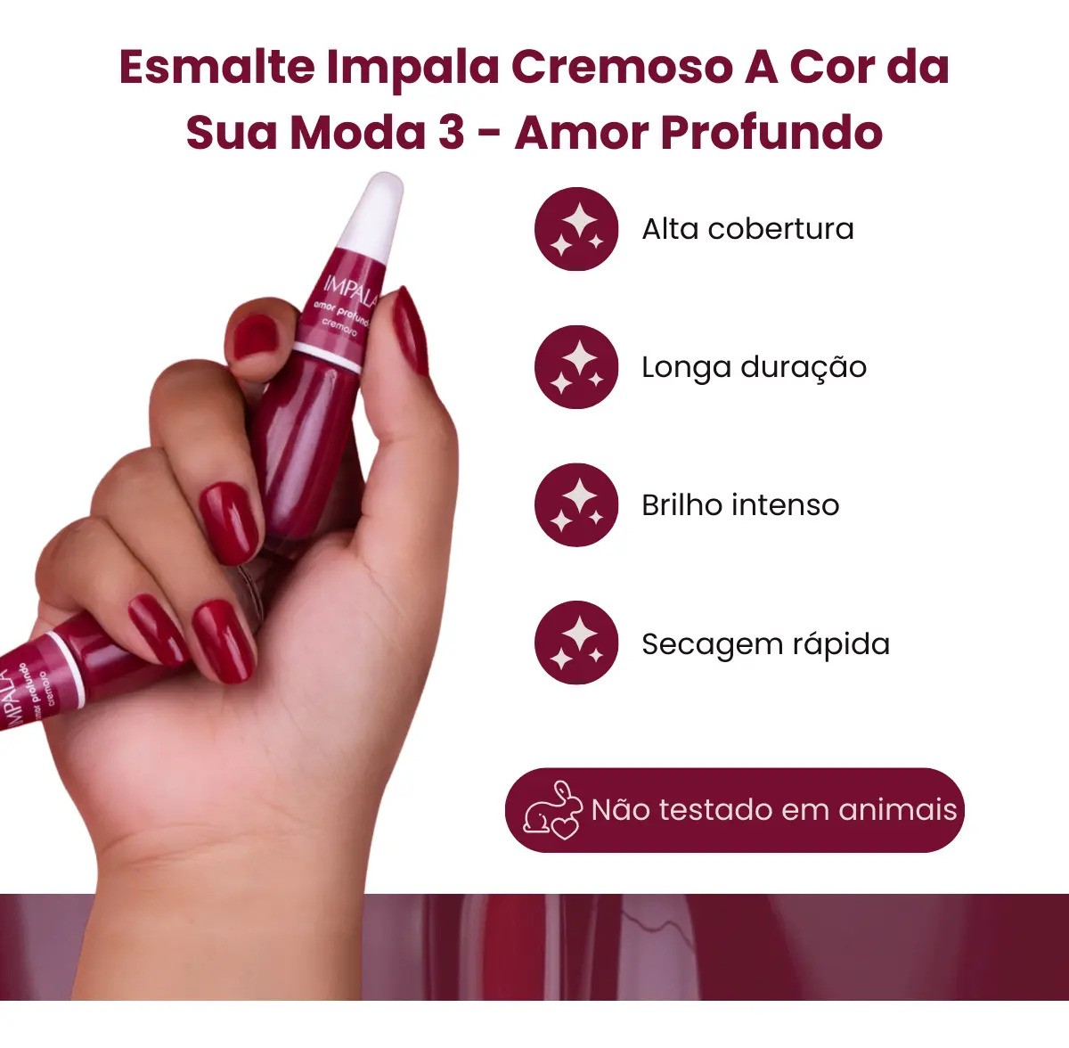 Esmalte Impala Cor Da Moda Cremoso 7,5 ml Cor Amor Profundo