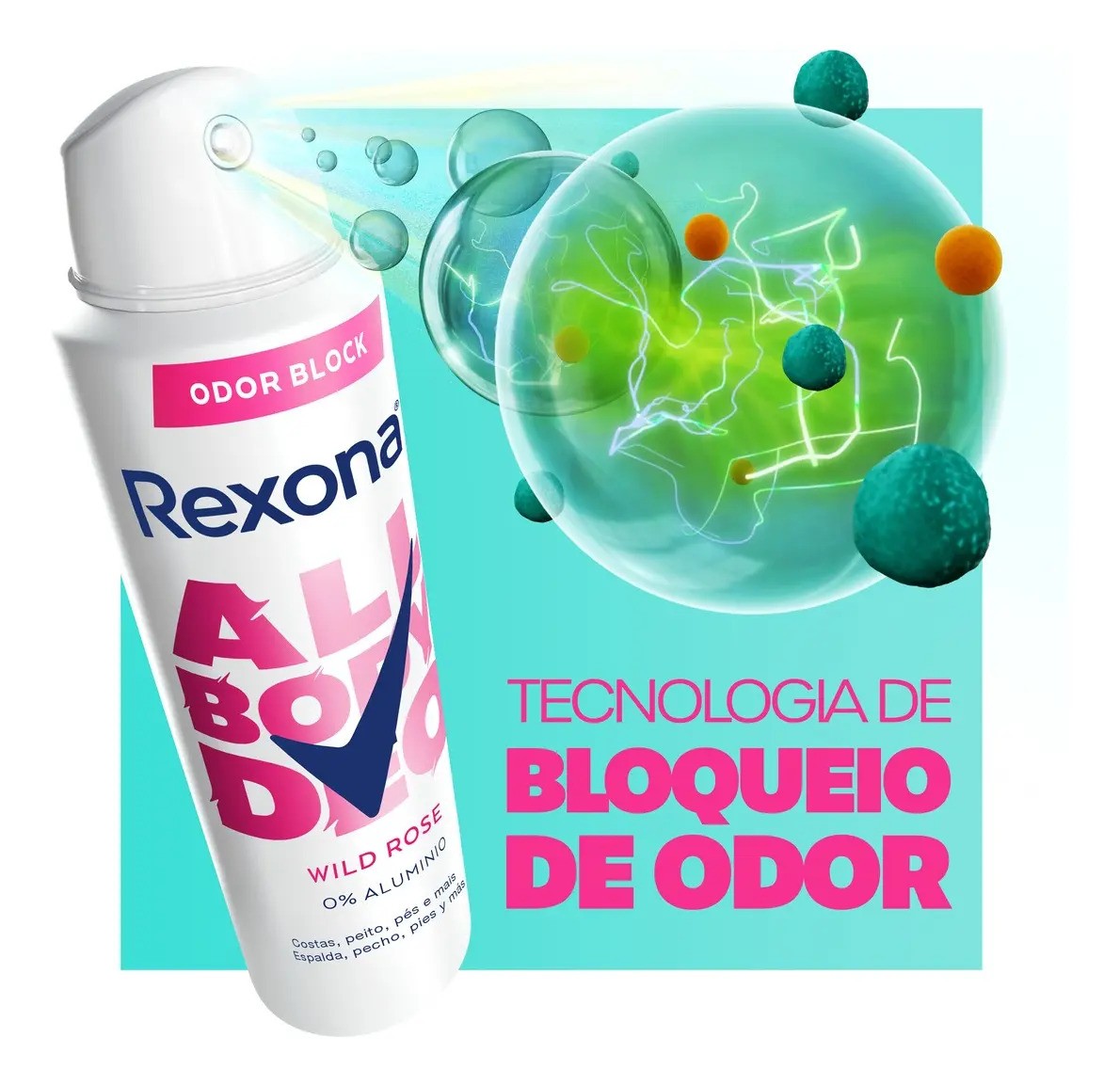 Rexona All Body Deo Desodorante Aerossol Wild Rose 150ml