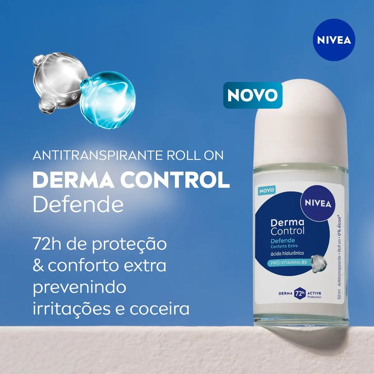 Nivea Desodorante Antitranspirante Roll-on Derma Control Defende 50 ml