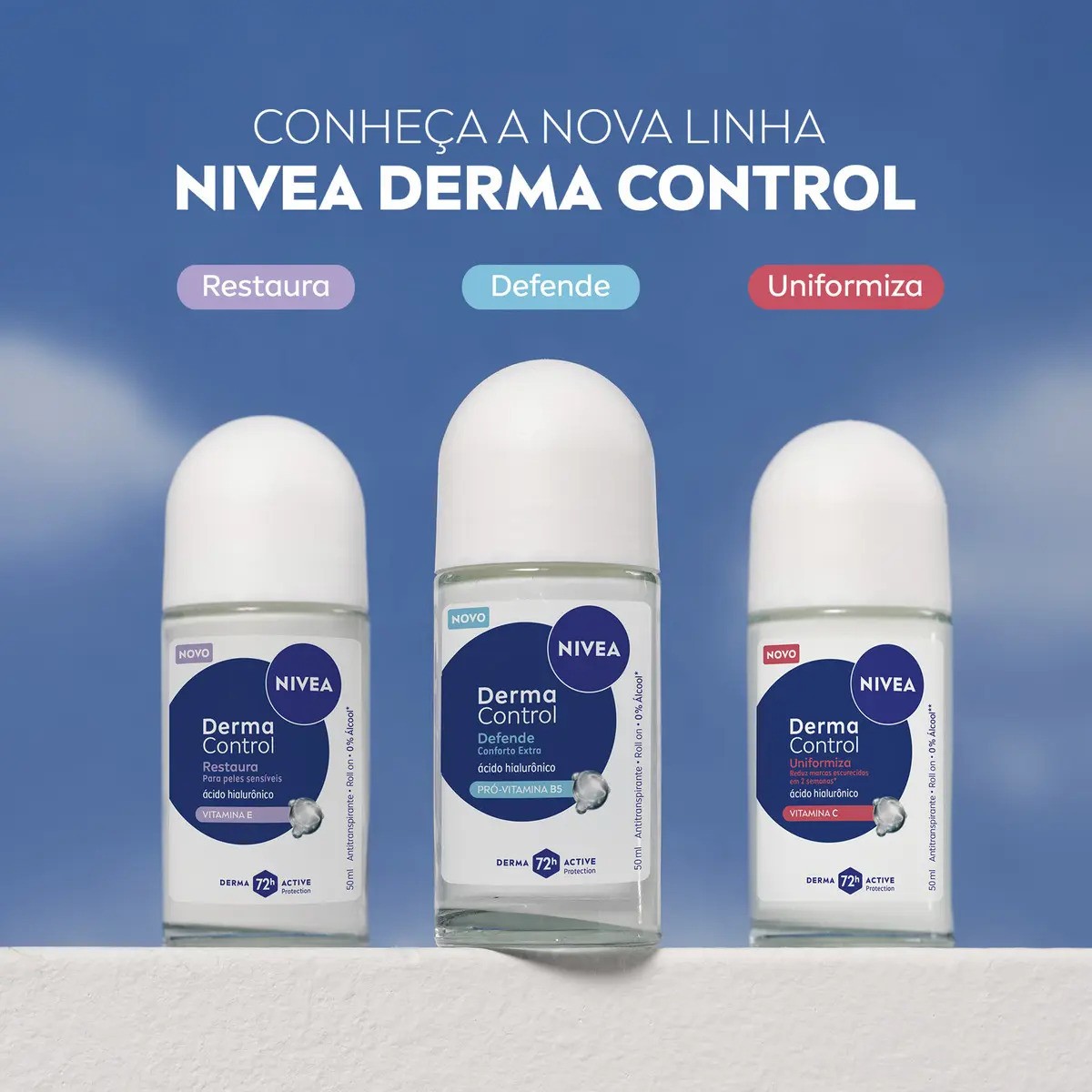 Nivea Desodorante Antitranspirante Roll-on Derma Control Defende 50 ml
