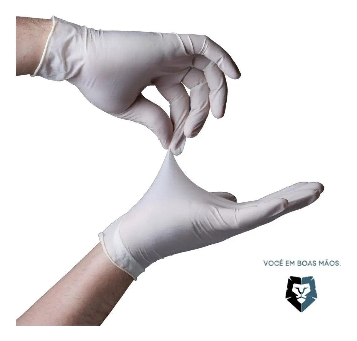 Luva Latex Descartavel M Com Pó Cor Branco Tamanho M Unidades 100